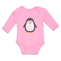 Long Sleeve Bodysuit Baby Cute Aquamarine Fatty Penguin Gesture Cotton - Cute Rascals