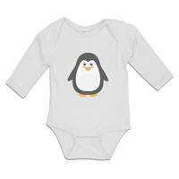 Long Sleeve Bodysuit Baby Cute Aquamarine Fatty Penguin Gesture Cotton - Cute Rascals
