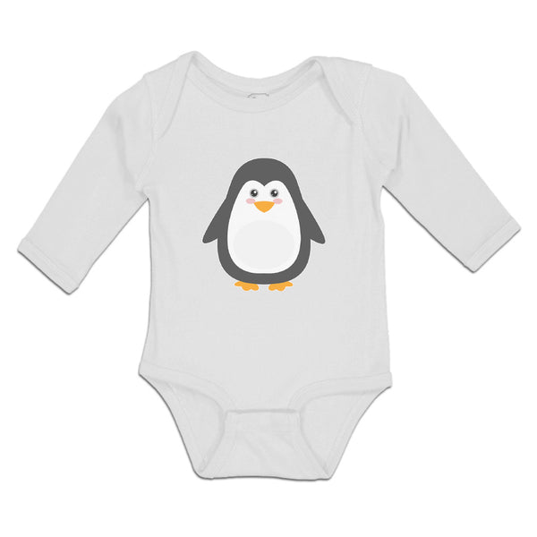 Long Sleeve Bodysuit Baby Cute Aquamarine Fatty Penguin Gesture Cotton - Cute Rascals
