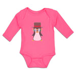 Long Sleeve Bodysuit Baby Aquamarine Penguin on Hat with Sunglass Costume Cotton - Cute Rascals