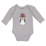 Long Sleeve Bodysuit Baby Aquamarine Penguin on Hat with Sunglass Costume Cotton - Cute Rascals