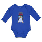 Long Sleeve Bodysuit Baby Aquamarine Penguin on Hat with Sunglass Costume Cotton - Cute Rascals
