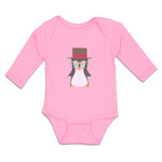 Long Sleeve Bodysuit Baby Aquamarine Penguin on Hat with Sunglass Costume Cotton - Cute Rascals