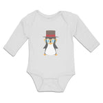 Long Sleeve Bodysuit Baby Aquamarine Penguin on Hat with Sunglass Costume Cotton - Cute Rascals