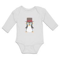 Long Sleeve Bodysuit Baby Aquamarine Penguin on Hat with Sunglass Costume Cotton - Cute Rascals