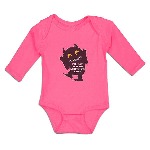 Long Sleeve Bodysuit Baby Scaring You'Re Cute Silhouette Spooky Cotton