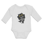 Long Sleeve Bodysuit Baby Scaring You'Re Cute Silhouette Spooky Cotton