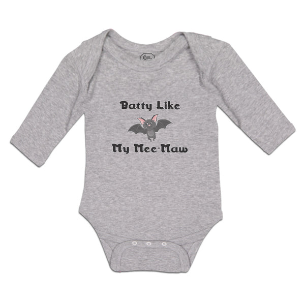 Long Sleeve Bodysuit Baby Pipistrelle Batty like My Mee-Maw Flying at Night