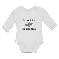 Long Sleeve Bodysuit Baby Pipistrelle Batty like My Mee-Maw Flying at Night