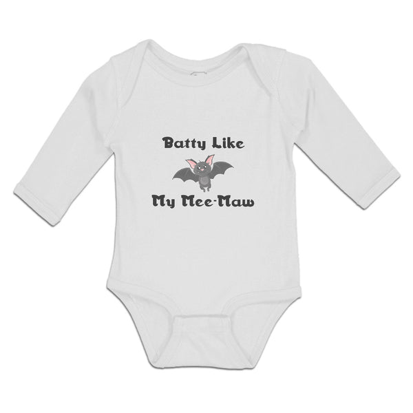 Long Sleeve Bodysuit Baby Pipistrelle Batty like My Mee-Maw Flying at Night