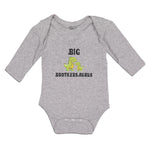 Long Sleeve Bodysuit Baby Green Big Brothers Tyrannosaurus Rex Dinosaur Cotton - Cute Rascals