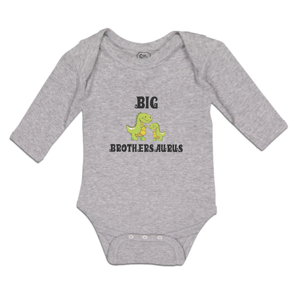 Long Sleeve Bodysuit Baby Green Big Brothers Tyrannosaurus Rex Dinosaur Cotton - Cute Rascals