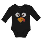 Long Sleeve Bodysuit Baby Duck Waterbird Face and Beak Toungue out Funny Cotton - Cute Rascals