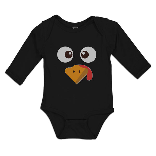 Long Sleeve Bodysuit Baby Duck Waterbird Face and Beak Toungue out Funny Cotton - Cute Rascals