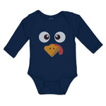 Long Sleeve Bodysuit Baby Duck Waterbird Face and Beak Toungue out Funny Cotton - Cute Rascals
