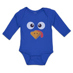 Long Sleeve Bodysuit Baby Duck Waterbird Face and Beak Toungue out Funny Cotton - Cute Rascals