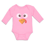 Long Sleeve Bodysuit Baby Duck Waterbird Face and Beak Toungue out Funny Cotton - Cute Rascals