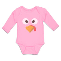 Long Sleeve Bodysuit Baby Duck Waterbird Face and Beak Toungue out Funny Cotton - Cute Rascals
