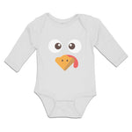 Long Sleeve Bodysuit Baby Duck Waterbird Face and Beak Toungue out Funny Cotton - Cute Rascals