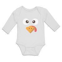 Long Sleeve Bodysuit Baby Duck Waterbird Face and Beak Toungue out Funny Cotton - Cute Rascals