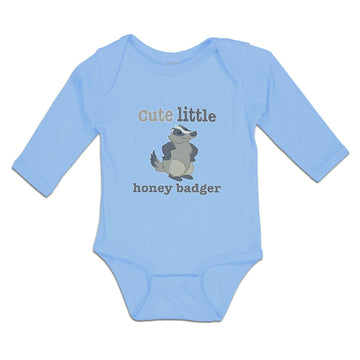 Long Sleeve Bodysuit Baby Cute Little Honey Badger Striped Forest Wildlife