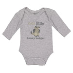 Long Sleeve Bodysuit Baby Cute Little Honey Badger Striped Forest Wildlife - Cute Rascals