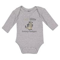 Long Sleeve Bodysuit Baby Cute Little Honey Badger Striped Forest Wildlife - Cute Rascals