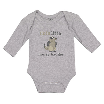 Long Sleeve Bodysuit Baby Cute Little Honey Badger Striped Forest Wildlife