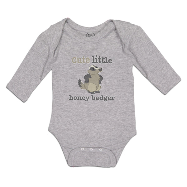 Long Sleeve Bodysuit Baby Cute Little Honey Badger Striped Forest Wildlife - Cute Rascals