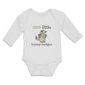 Long Sleeve Bodysuit Baby Cute Little Honey Badger Striped Forest Wildlife