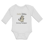 Long Sleeve Bodysuit Baby Cute Little Honey Badger Striped Forest Wildlife - Cute Rascals