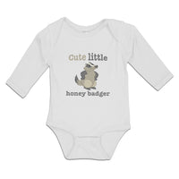 Long Sleeve Bodysuit Baby Cute Little Honey Badger Striped Forest Wildlife - Cute Rascals