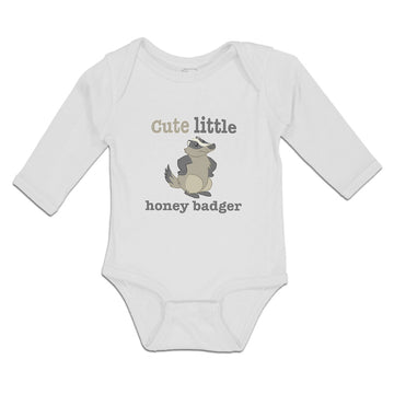 Long Sleeve Bodysuit Baby Cute Little Honey Badger Striped Forest Wildlife