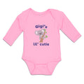 Long Sleeve Bodysuit Baby Gigi's Lil' Cutie Koala Bear Animal Sitting Cotton