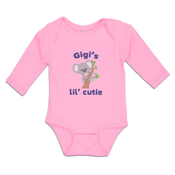 Long Sleeve Bodysuit Baby Gigi's Lil' Cutie Koala Bear Animal Sitting Cotton