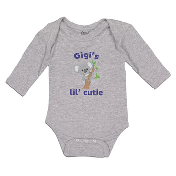 Long Sleeve Bodysuit Baby Gigi's Lil' Cutie Koala Bear Wood Branch Cotton