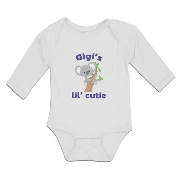 Long Sleeve Bodysuit Baby Gigi's Lil' Cutie Koala Bear Wood Branch Cotton