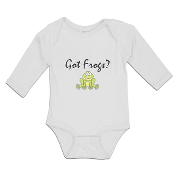 Long Sleeve Bodysuit Baby Got Green Frogs Sitting Question Mark Sign Cotton