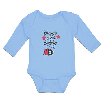Long Sleeve Bodysuit Baby Cute Granny's Little Ladybug Insect with Flowers