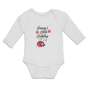 Long Sleeve Bodysuit Baby Cute Granny's Little Ladybug Insect with Flowers