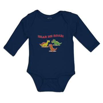 Long Sleeve Bodysuit Baby Hear Me Roar! Dinosaur Jurassic Park Cotton