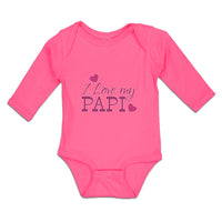 Long Sleeve Bodysuit Baby I Love My Papi Boy & Girl Clothes Cotton