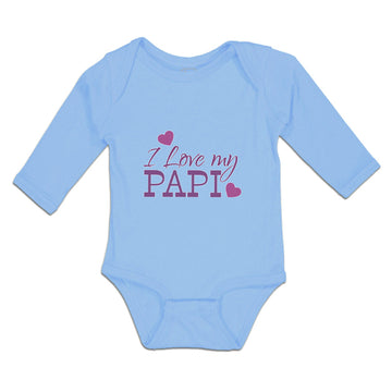 Long Sleeve Bodysuit Baby I Love My Papi Boy & Girl Clothes Cotton