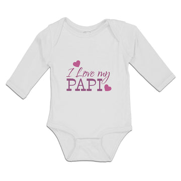 Long Sleeve Bodysuit Baby I Love My Papi Boy & Girl Clothes Cotton
