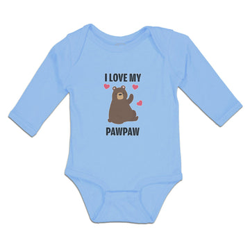 Long Sleeve Bodysuit Baby I Love My Paw Paw Bear Love Towards Daddy Cotton