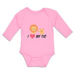 Long Sleeve Bodysuit Baby I Love My Tio Cute Funny Lions Sitting Cotton