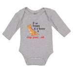 Long Sleeve Bodysuit Baby Clap Your Oh Tyrannosaurus Dinosaur Jurassic Cotton - Cute Rascals