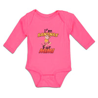 Long Sleeve Bodysuit Baby I'M Bananas Mimi Playful Wild Monkey Holding Cotton