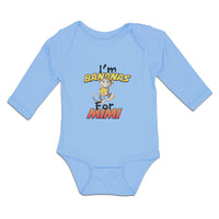 Long Sleeve Bodysuit Baby I'M Bananas Mimi Playful Wild Monkey Holding Cotton