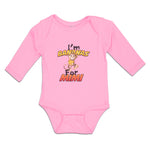 Long Sleeve Bodysuit Baby I'M Bananas Mimi Playful Wild Monkey Holding Cotton